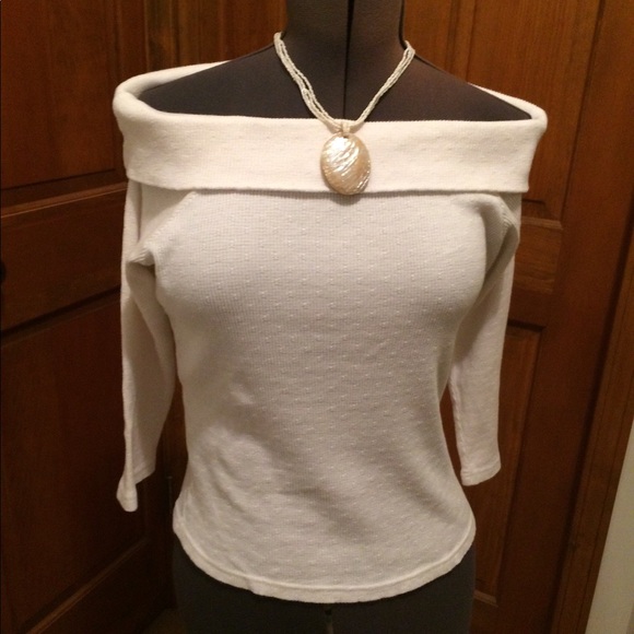 Liz Claiborne Tops - 🌹Liz Claiborne White Off Shoulder Top 3/4 sleeves